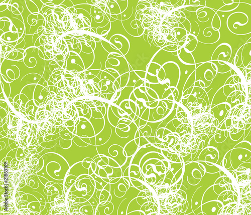 Abstract green eco background vector with floral swirls