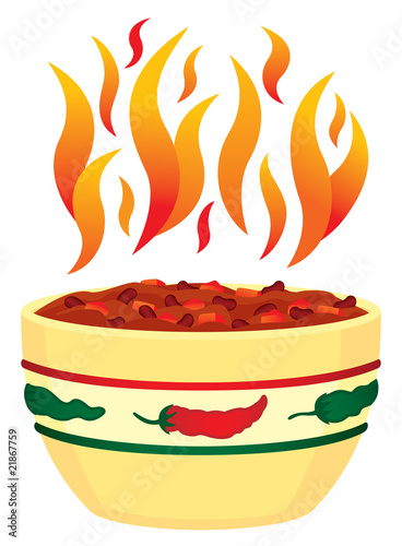 Chili Bowl With Flames