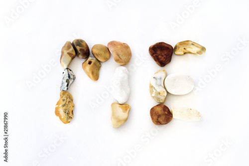ME in Stone Pebbles Writing Type