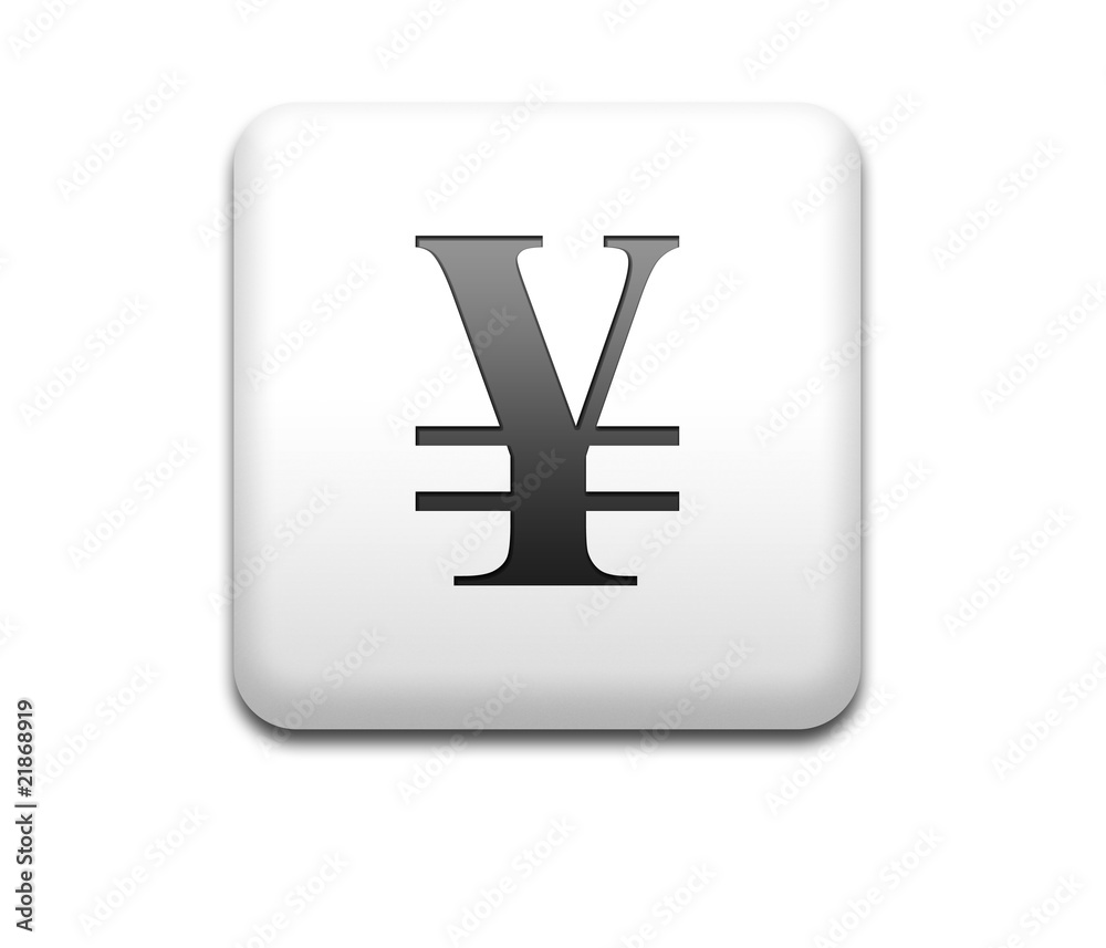 Obraz premium Boton cuadrado blanco Yen