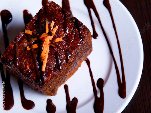 Carrot Cake on White Plate