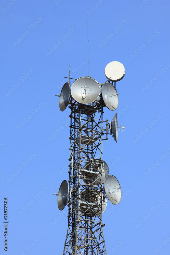 antenna, dishes on telecommunication tower