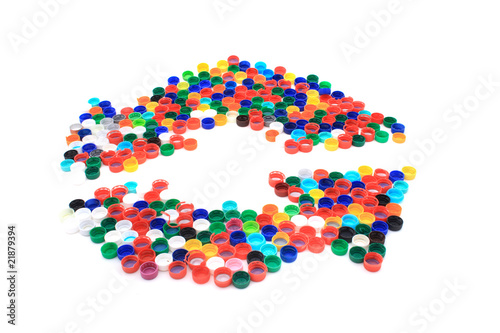 platic caps as recycle symbol