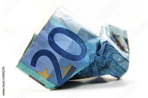 Zerknitterter 20 Euro Geldschein