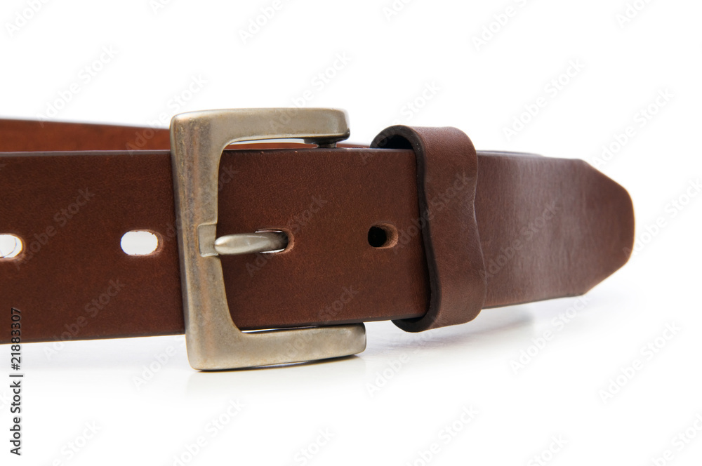 Leather belt isolated on the white background Leather belt isolated on the white background