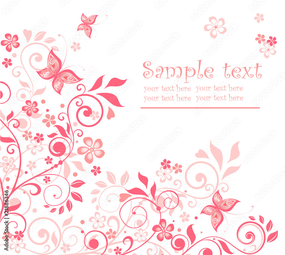 Beautiful floral pink card