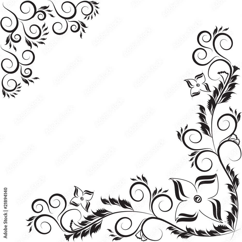 Ornate scroll floral design in vector Ornate scroll floral design in vector