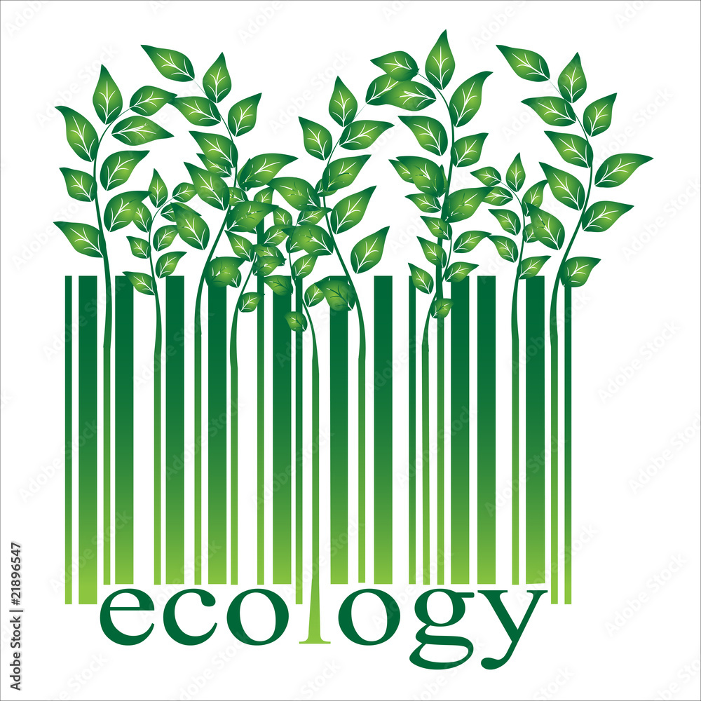 Fototapeta premium ecology BARCODE , Isolated over background and groups, vector