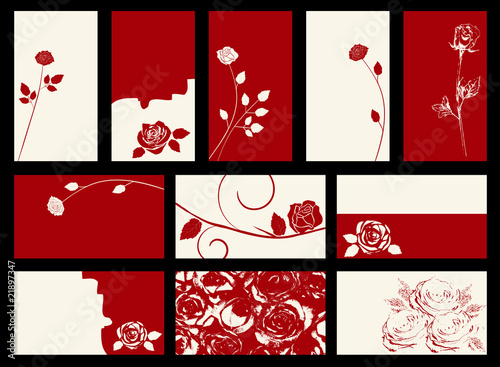 card - vector collection with roses