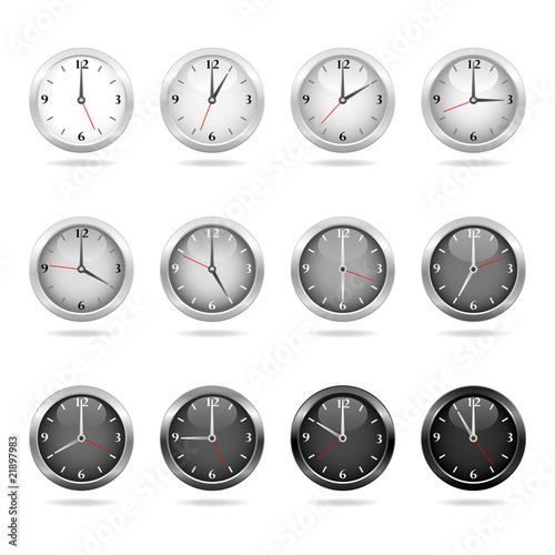 Clocks and watches - Set 2 - white and black photo
