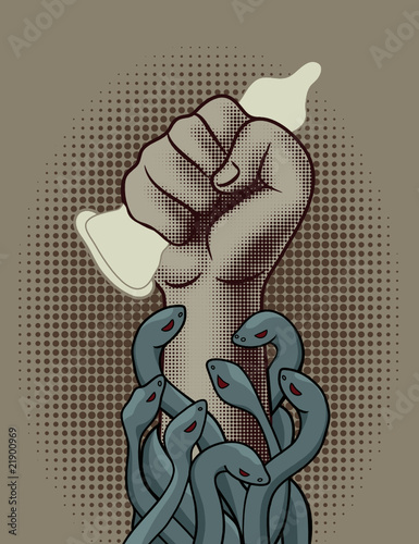 Stop AIDS  - vector solidarity poster