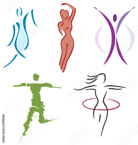 Ensemble d'Icones Corps Féminin pour Design Logos