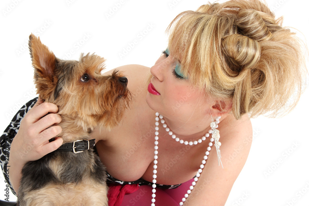 Frau mit Hund