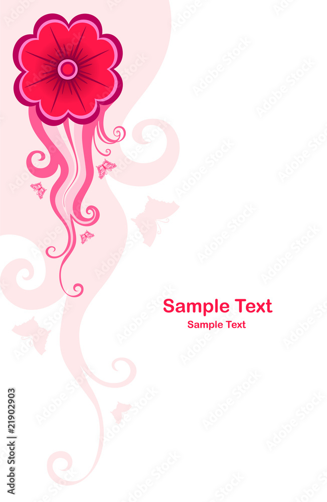 Background with pink floral design element Background with pink floral design element