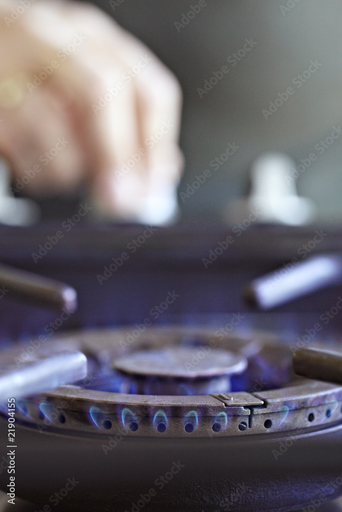 Natural gas, gas burner in the kitchen Natural gas, gas burner in the kitchen