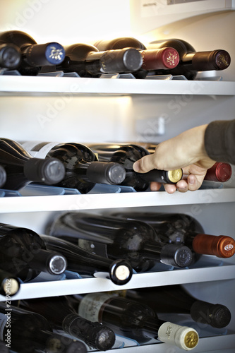 Wine refrigerator or a wine rack at home
