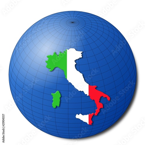 Italy On A Globe Italy Map Flag On Abstract Globe Illustration Stock Illustration | Adobe  Stock