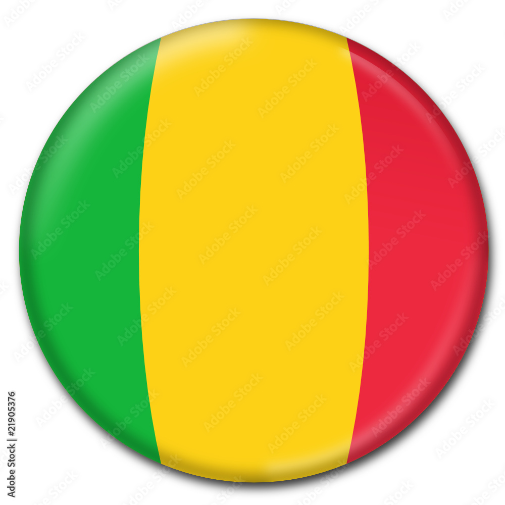 bouton/pastille drapeau Mali Stock Vector