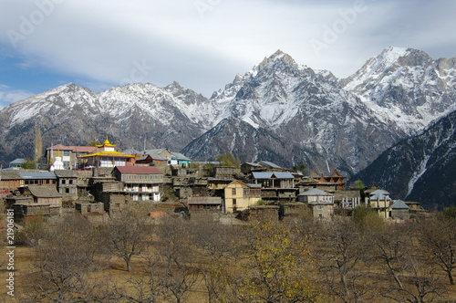 Village typique de l'himalaya