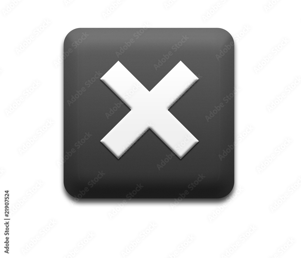Obraz premium Boton cuadrado negro error