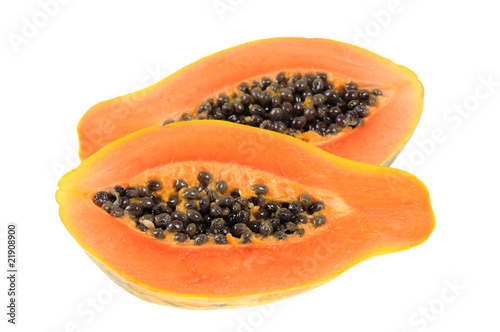 Delicious papaya isolated on white background