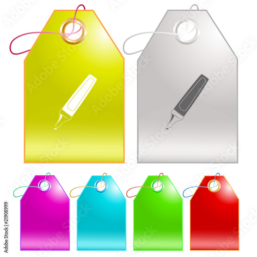 Felt pen. Vector tags.