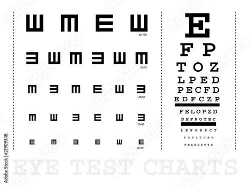 Vector Snellen eye test charts