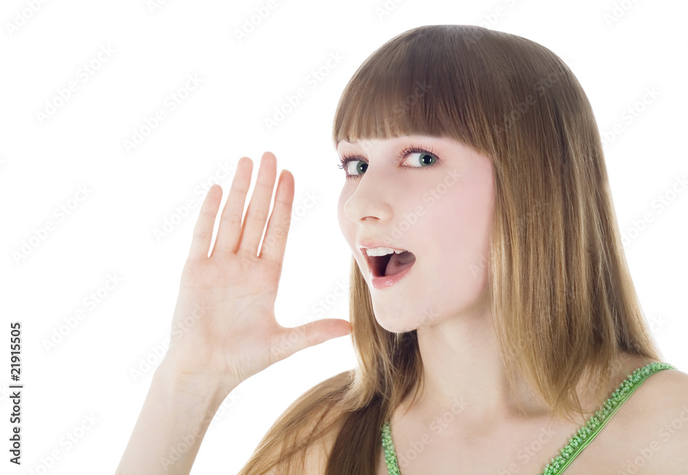 bright picture of lovely woman whispering gossip news bright picture of lovely woman whispering gossip news