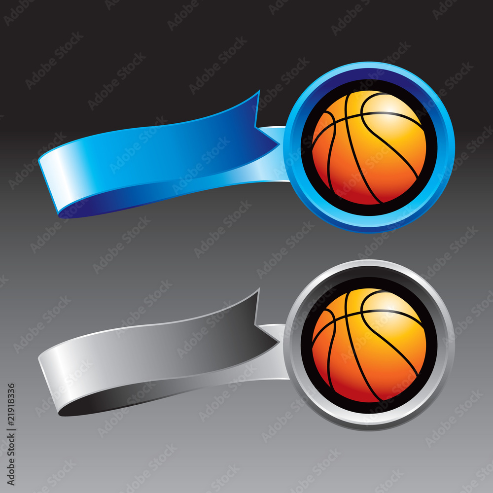 basketball blue and gray ribbons