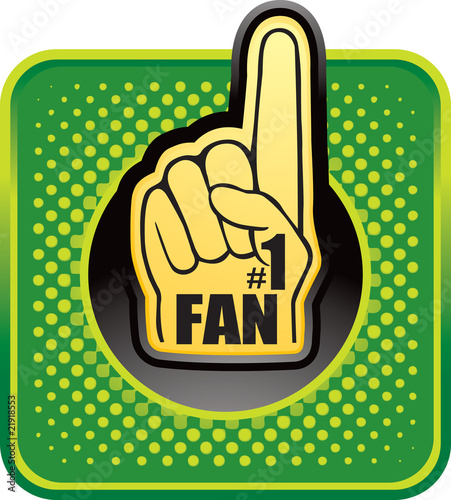 fan hand green halftone web button