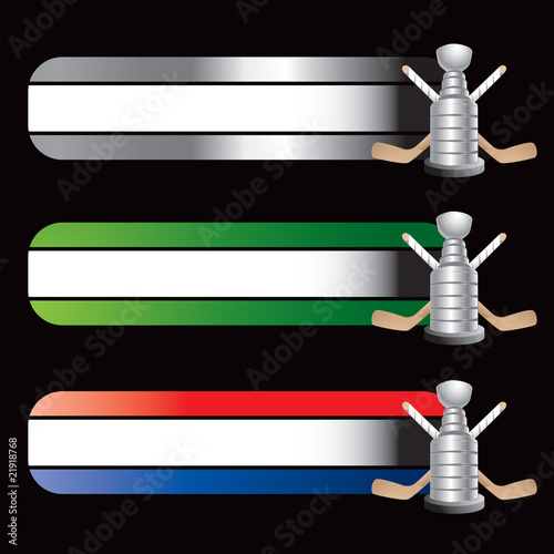 hockey trophy and sticks specialized banners