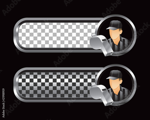 sports referee silver and black checkered tabs