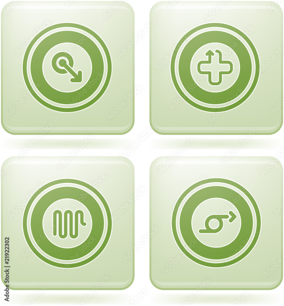 Olivine Square 2D Icons Set: Abstract Olivine Square 2D Icons Set: Abstract