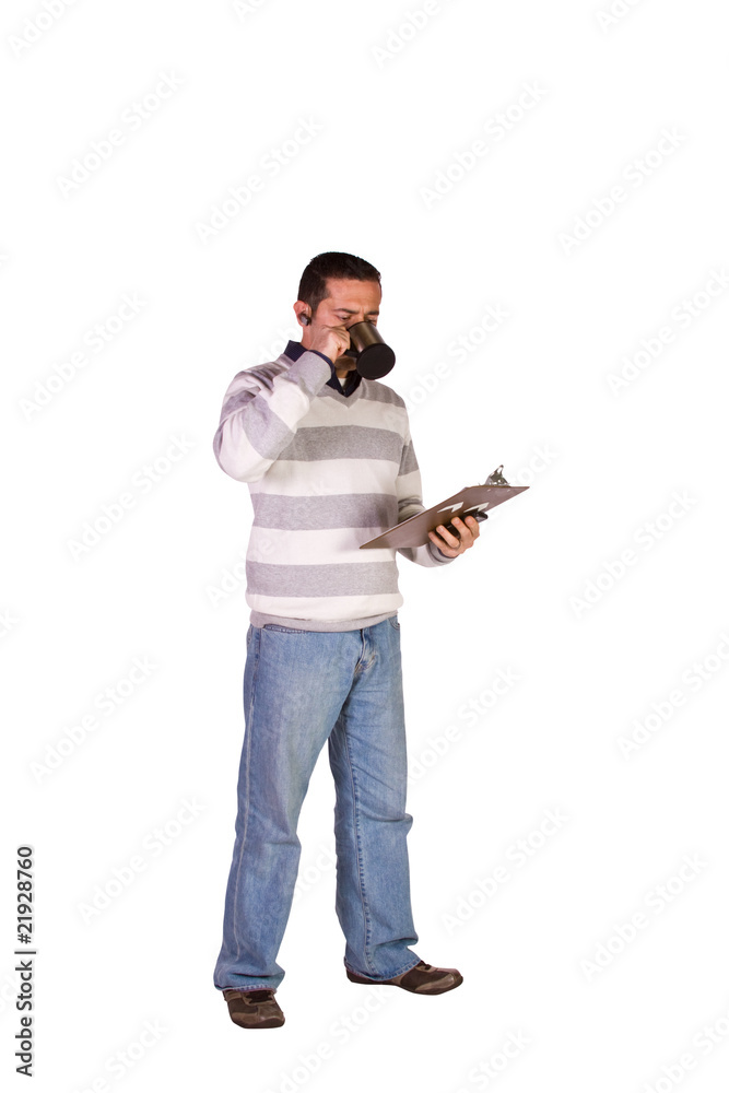 Casual Businessman With a Clipboard Casual Businessman With a Clipboard