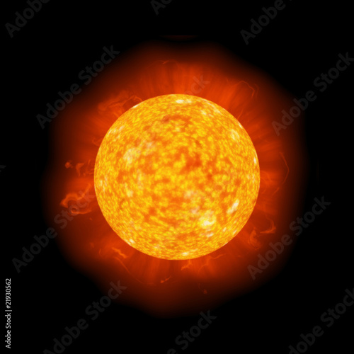 Fototapeta Naklejka Na Ścianę i Meble -  bright hot sun on black