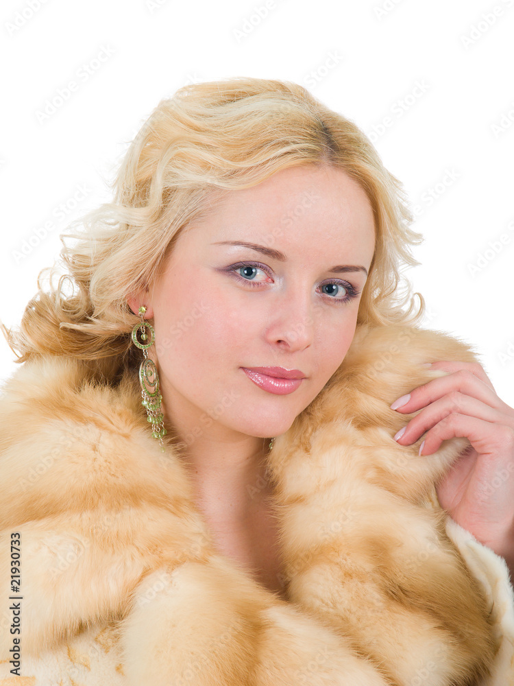 pretty model wearing fur coat pretty model wearing fur coat