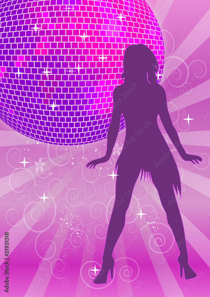 Disco ball and woman