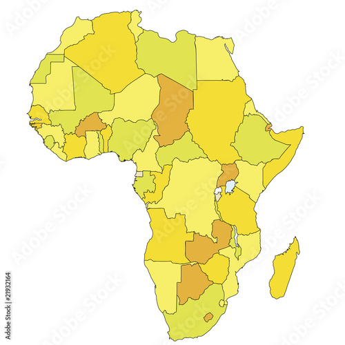 africa map in warm colors