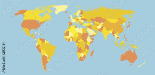 world map in warm colors
