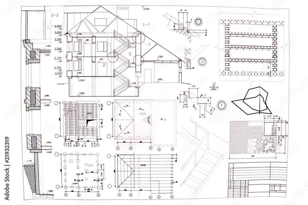 Fototapeta premium design draft papers