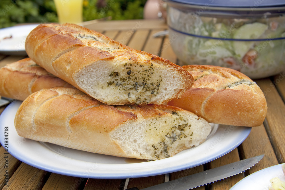 Baguette with herb butter