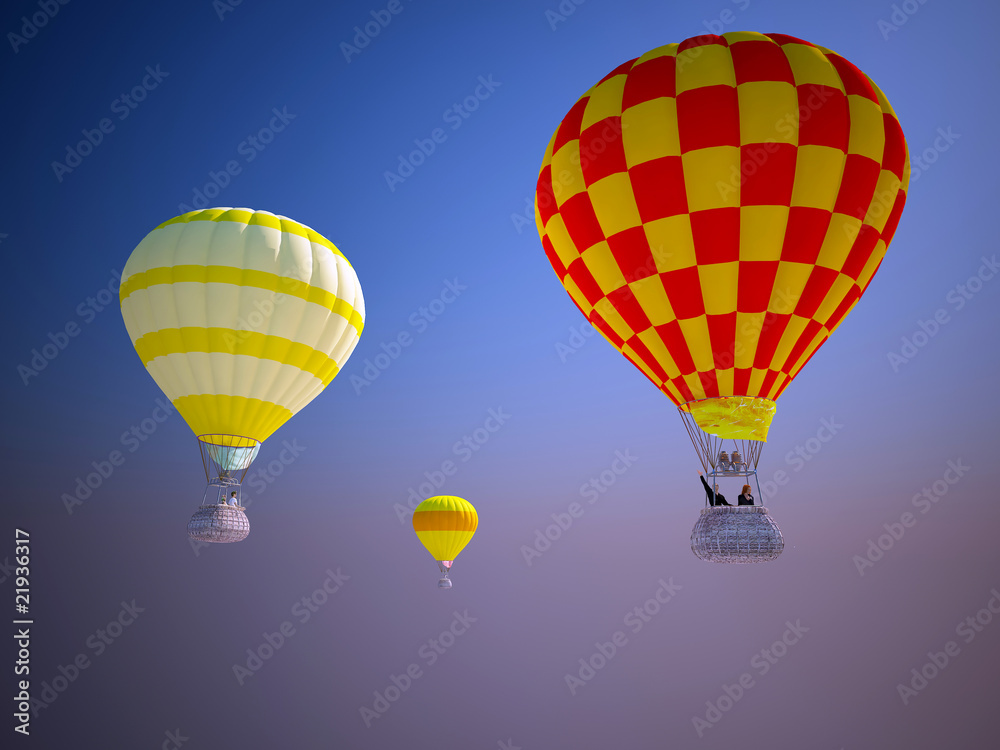Fototapeta premium Balloons at sunset