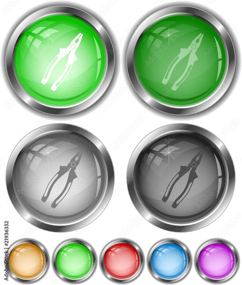 Combination pliers. Vector internet buttons. Combination pliers. Vector internet buttons.