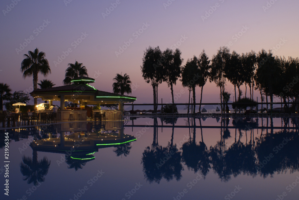 Fototapeta premium Bar among swimming-pool