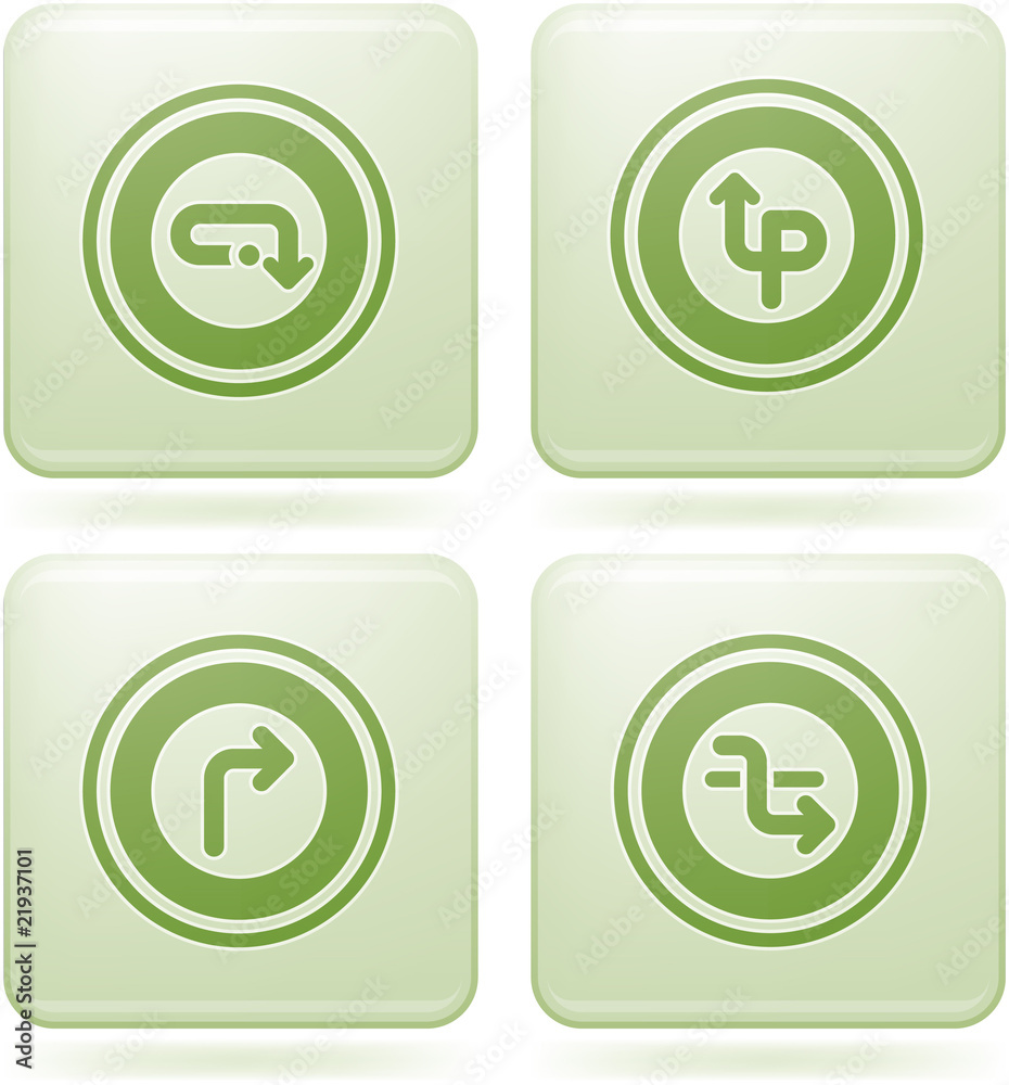 Olivine Square 2D Icons Set: Abstract & Directions Olivine Square 2D Icons Set: Abstract & Directions