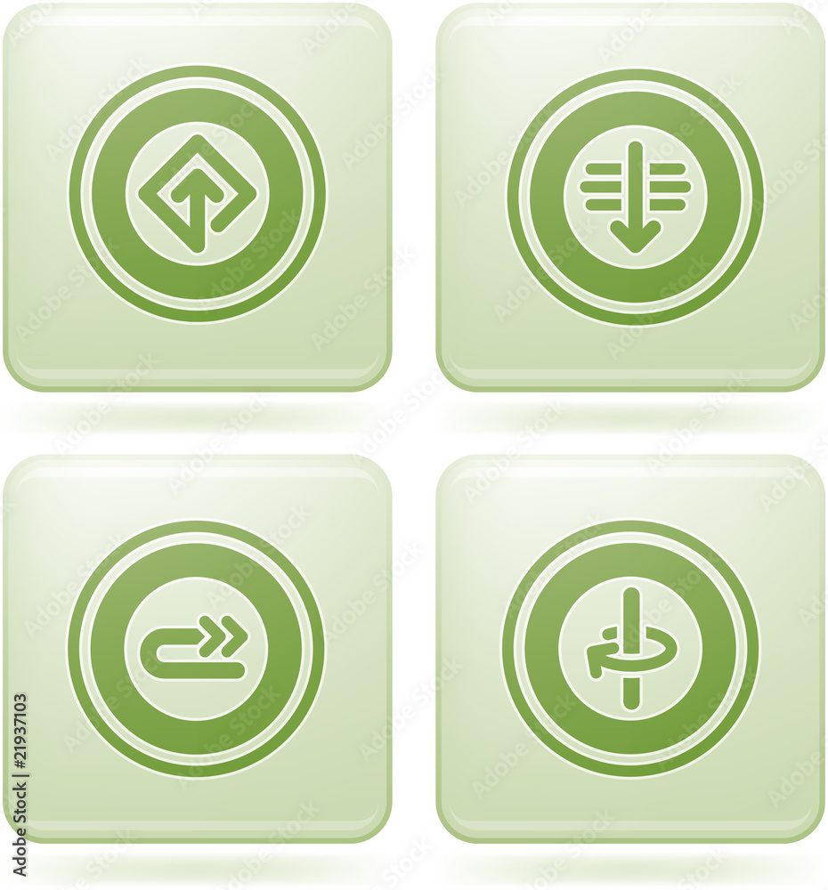 Olivine Square 2D Icons Set: Abstract & Directions Olivine Square 2D Icons Set: Abstract & Directions