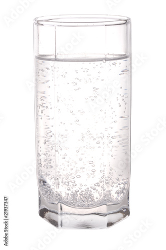 Glass of sparkling mineral water