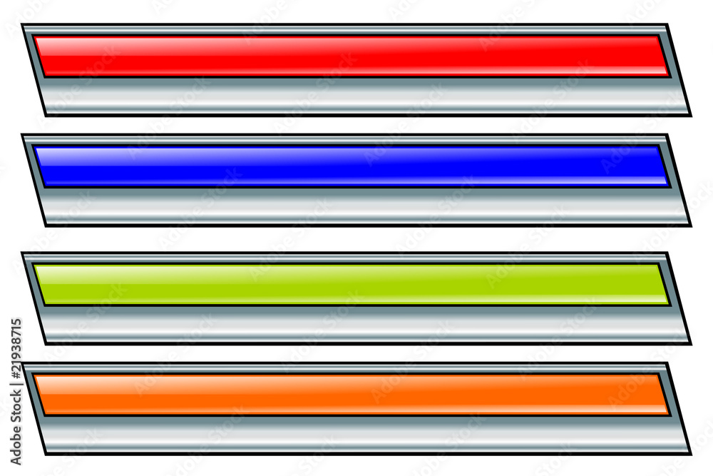 long color buttons collection on the white background long color buttons collection on the white background