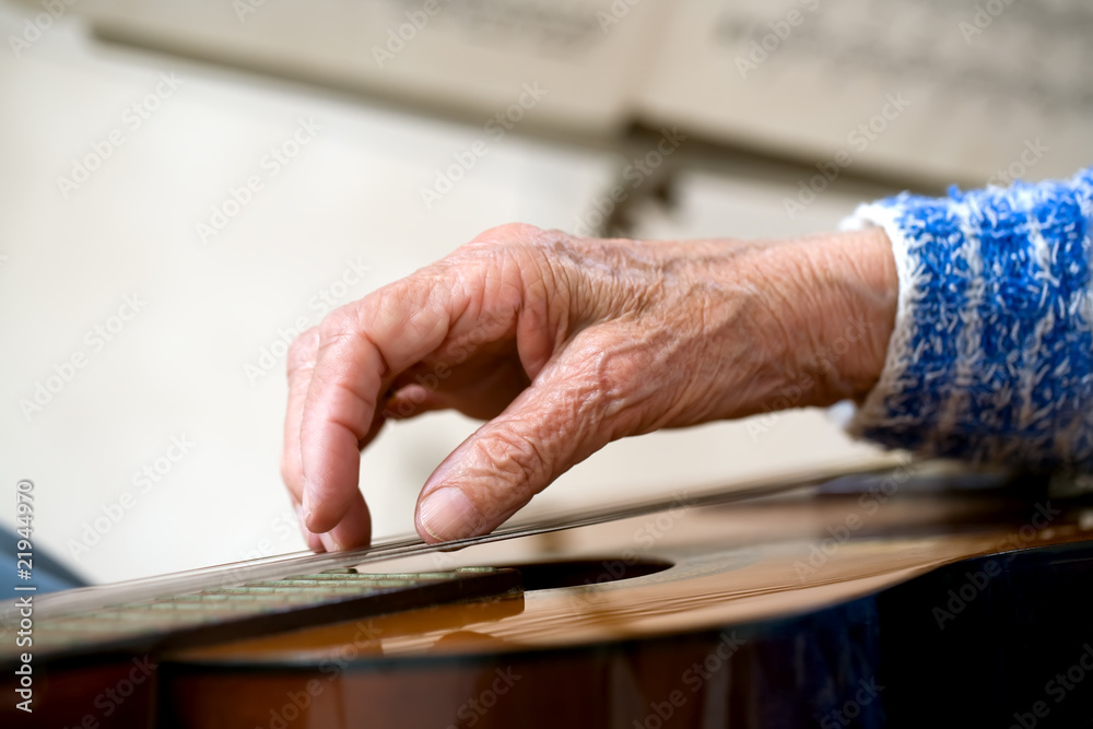 Old hands on guitar Old hands on guitar