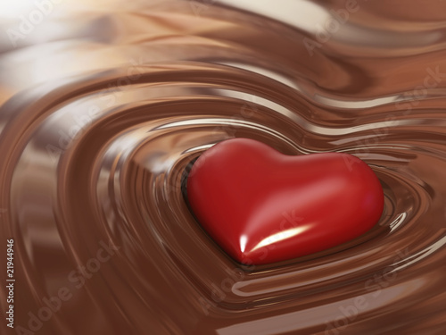 Un cuore nel cioccolato